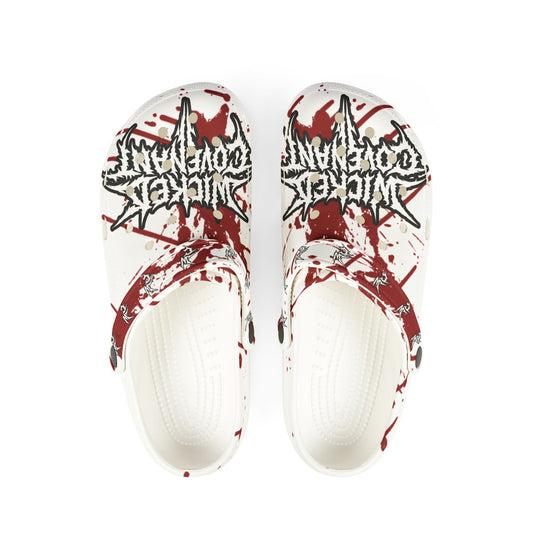 Wicked Blood Splat Clogs - White
