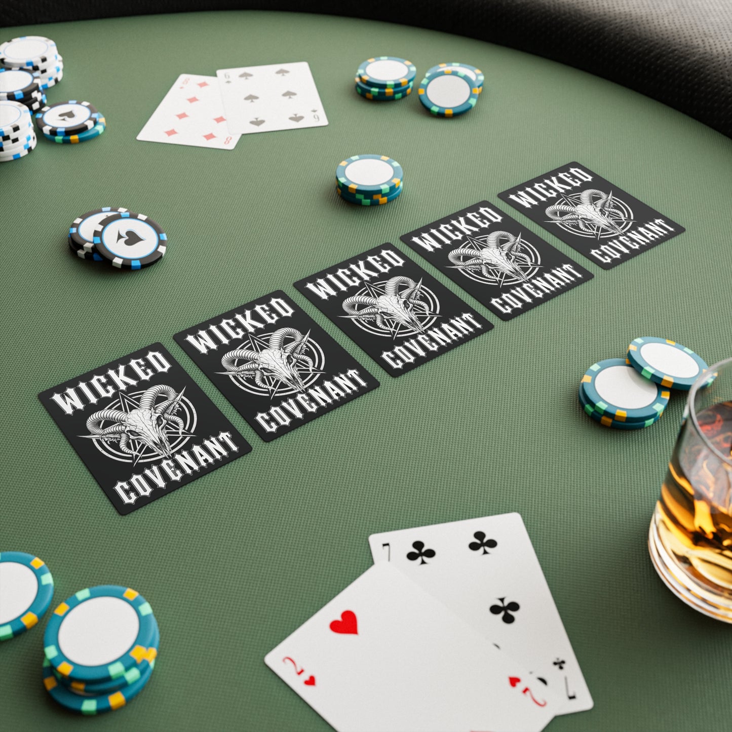 Wicked Covenant Pentacle Ram Carcass Poker Cards