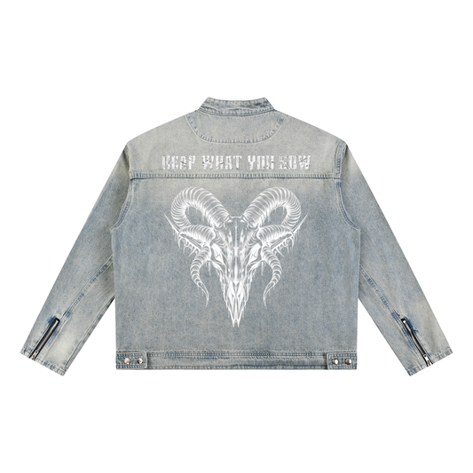 Covenant IX - Vintage Wash Zip Denim Jacket