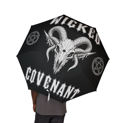 Wicked Covenant Ram Carcass Pentacle Semi-Automatic Foldable Umbrella
