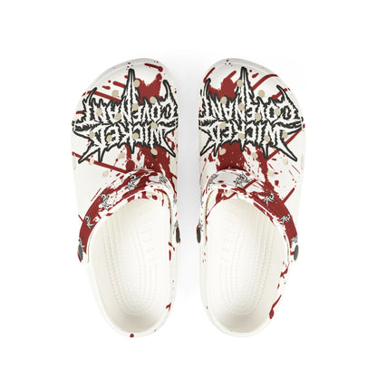 Wicked Blood Splat Clogs - White