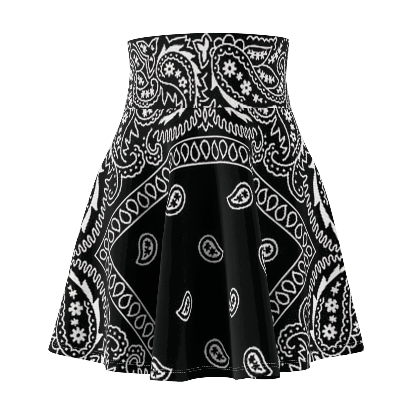 Wicked Covenant Women's Black Bandana Skater Skirt