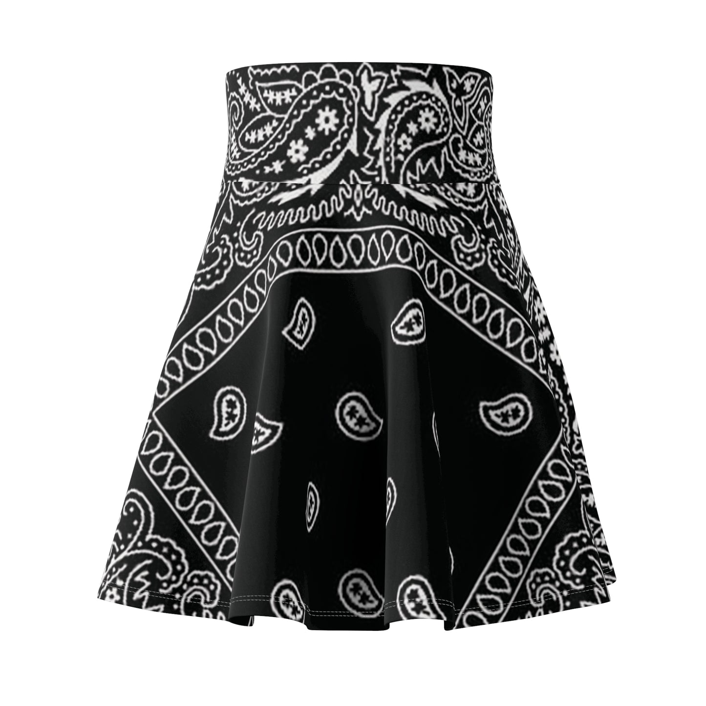 Wicked Covenant Women's Black Bandana Skater Skirt