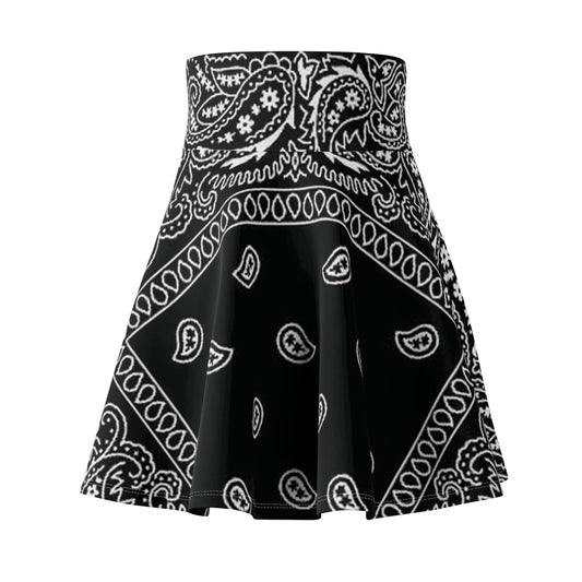 Wicked Covenant Women's Black Bandana Skater Skirt
