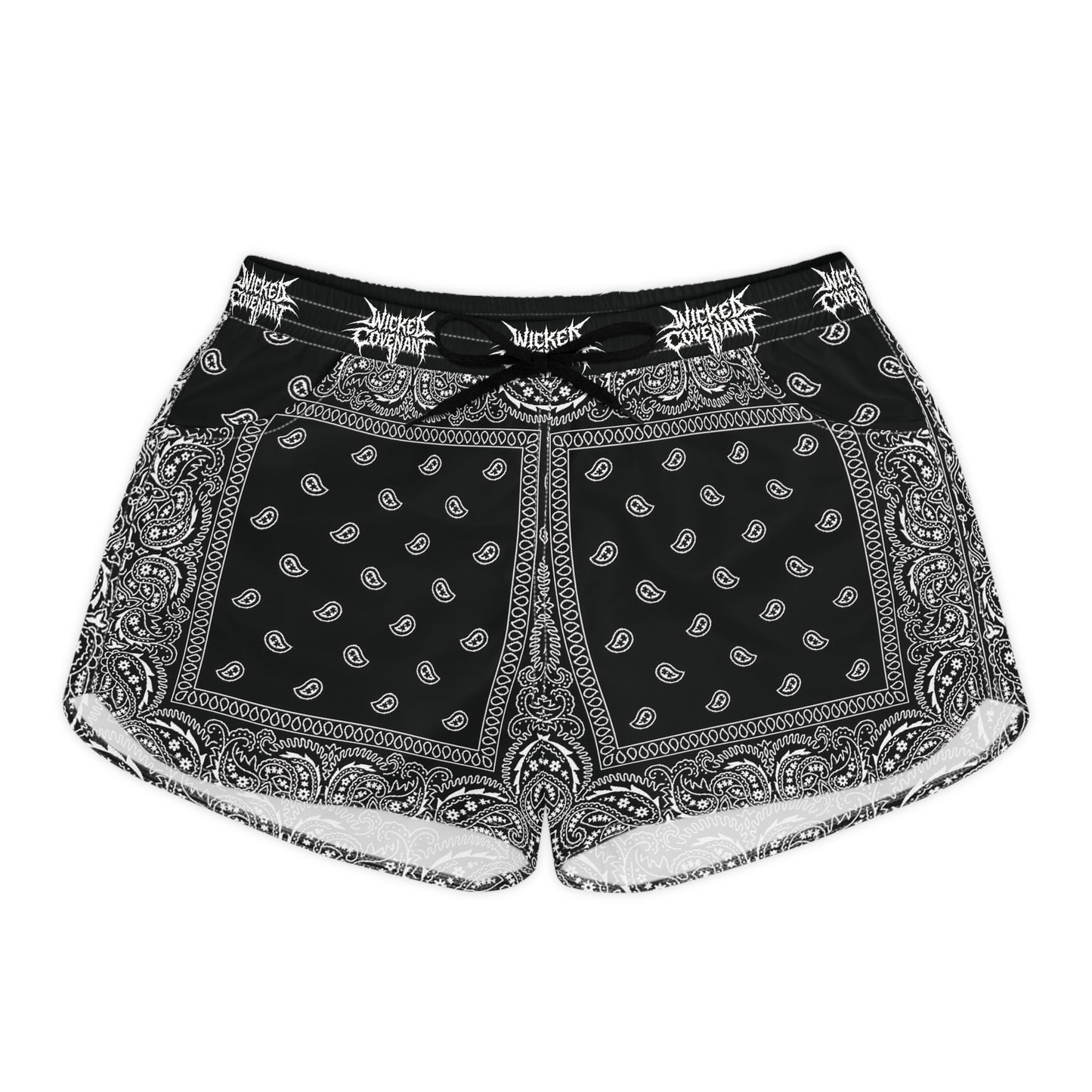 Women's Wicked Bandana Casual Shorts - Black