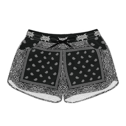 Women's Wicked Bandana Casual Shorts - Black