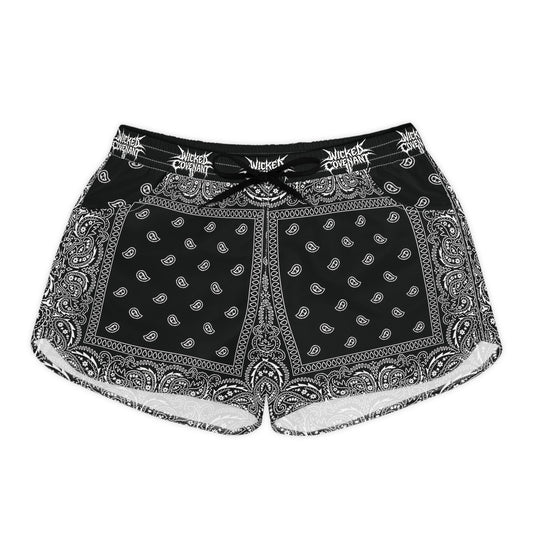 Women's Wicked Bandana Casual Shorts - Black