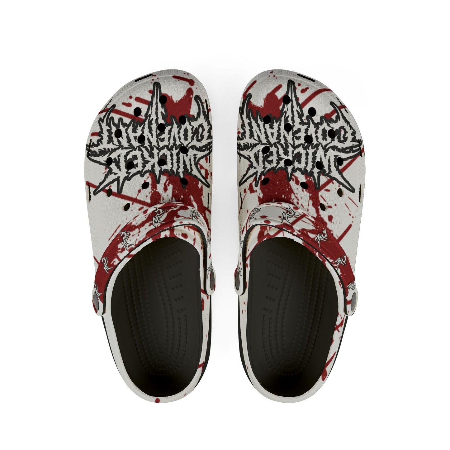 Wicked Blood Splat Clogs - White