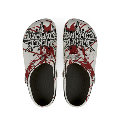 Wicked Blood Splat Clogs - White
