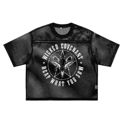 Wicked Covenant Reap What You Sow - Black See-through Net Shirt
