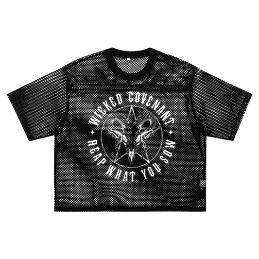 Wicked Covenant Reap What You Sow - Black See-through Net Shirt
