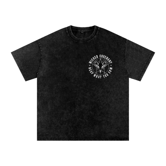 Wicked Covenant Snow Washed OversizedT-Shirt