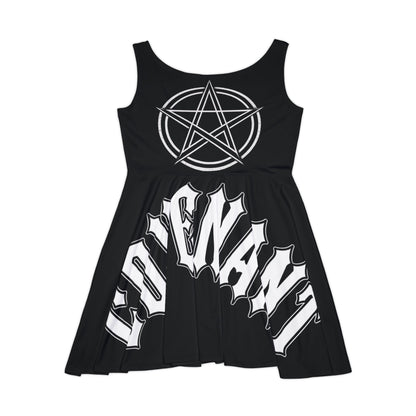 Goat Skull Pentagram - Black Skater Dress