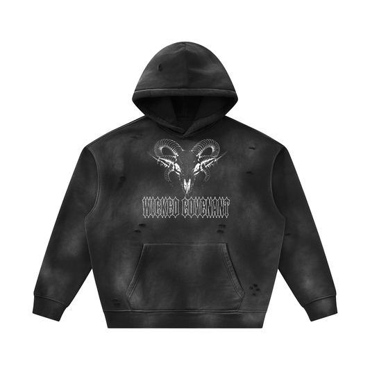 Wicked Covenant Sunfade Frayed Fleece Hoodie