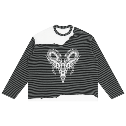 Ram Carcass - Striped Panel Boxy Long Sleeve T-Shirt