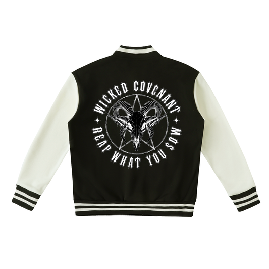 Wicked Covenant Fleeced Varsity Jacket