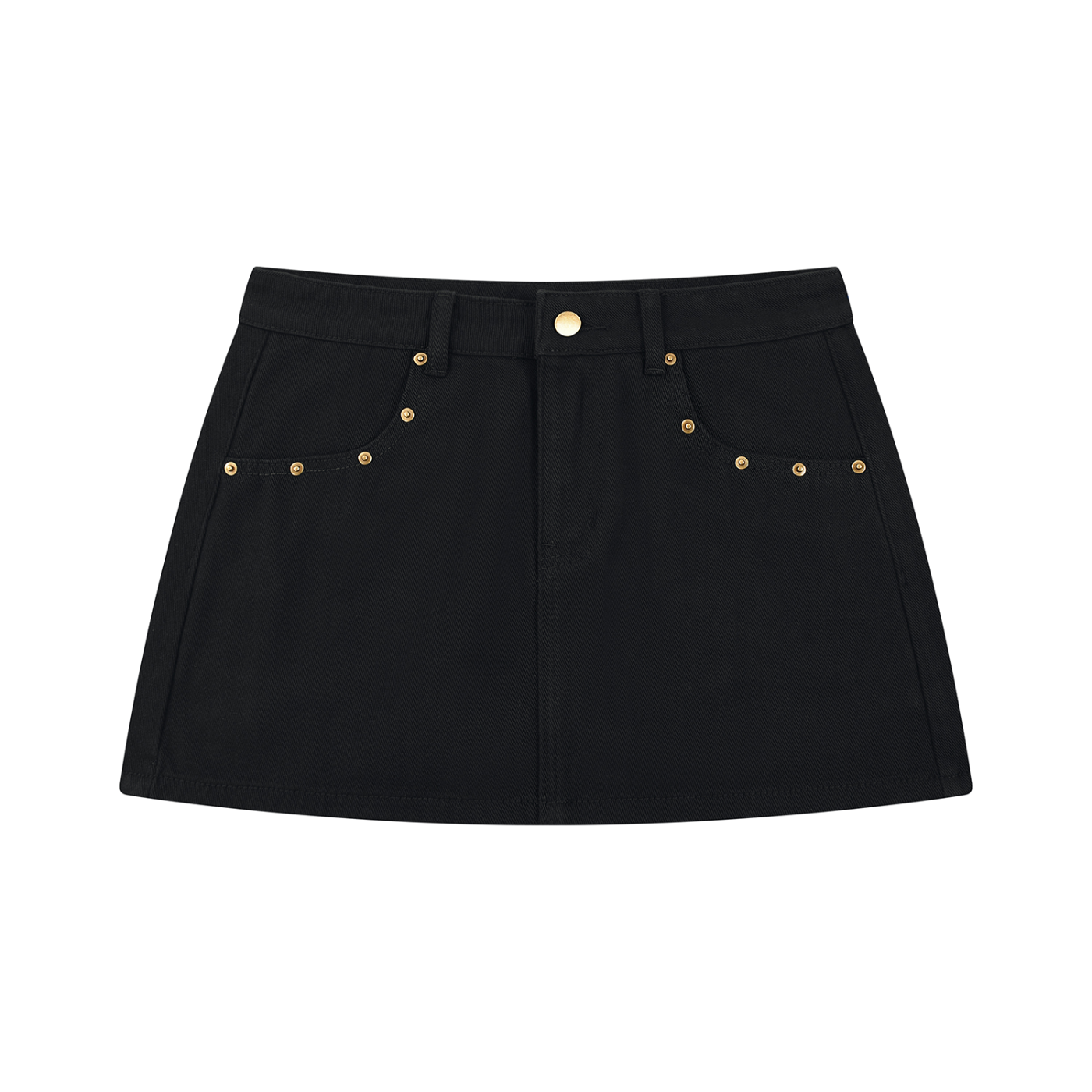 Ram Carcass - Studded Black Denim Mini Skirt