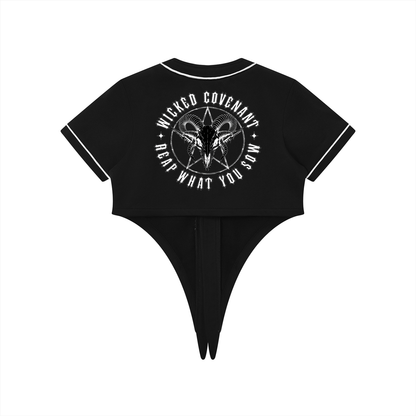 Wicked Covenant Reap What You Sow - Black Piping Baseball Jersey