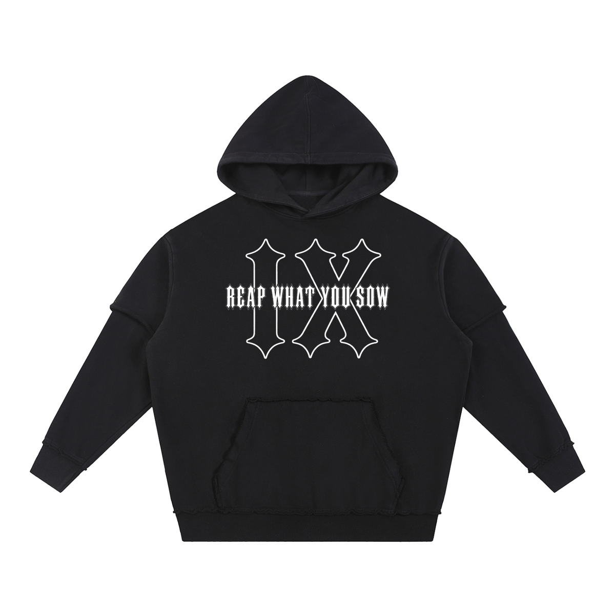 Reap What You Sow - Raw Edge Double Layered Hoodie