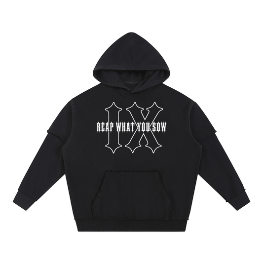 Reap What You Sow - Raw Edge Double Layered Hoodie