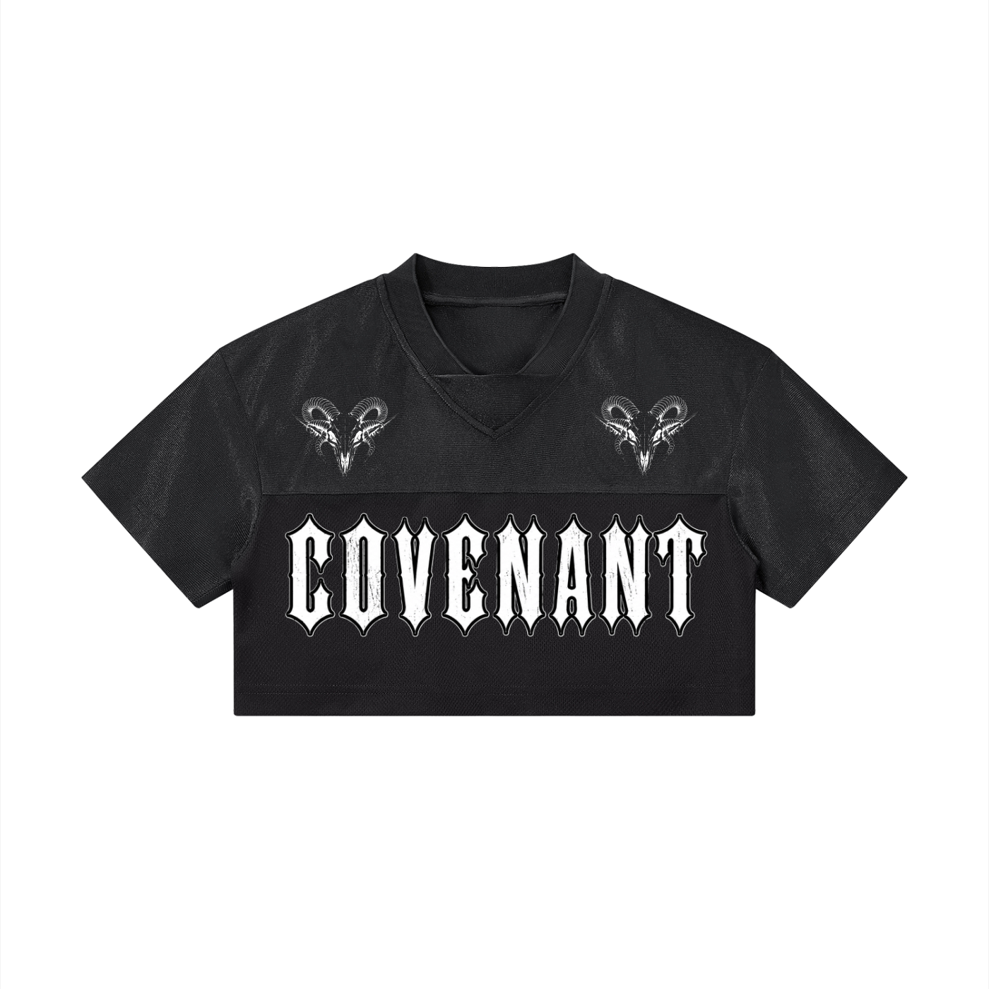 Covenant 999 - Black Cropped V-Neck Jersey
