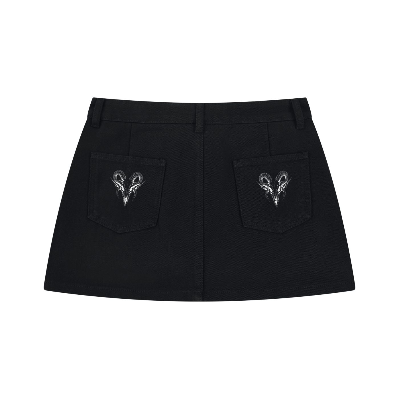 Ram Carcass - Studded Black Denim Mini Skirt