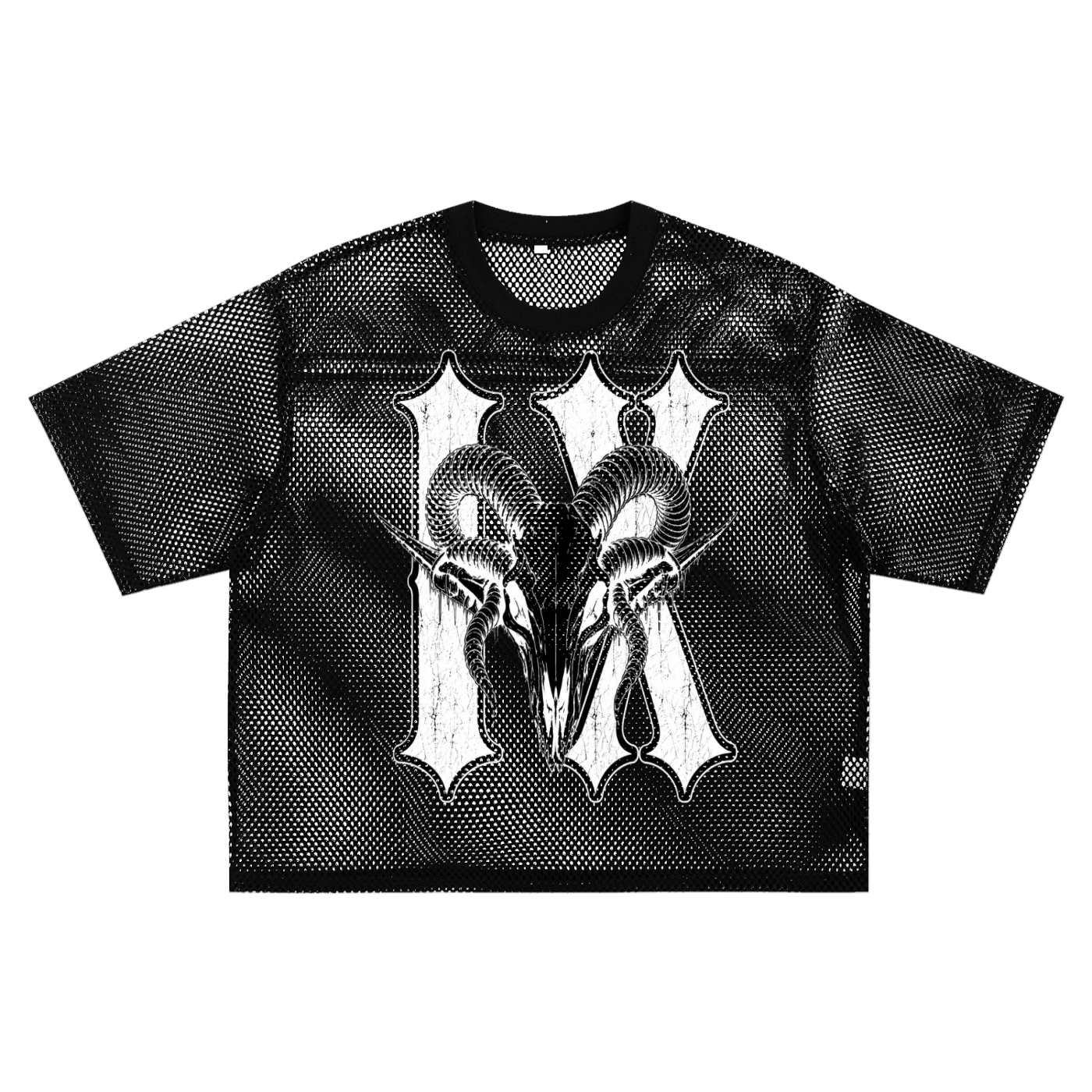 IX Ram Carcass - See-through Black Boxy Net Shirt