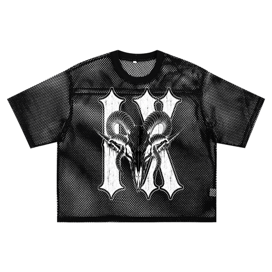 IX Ram Carcass - See-through Black Boxy Net Shirt